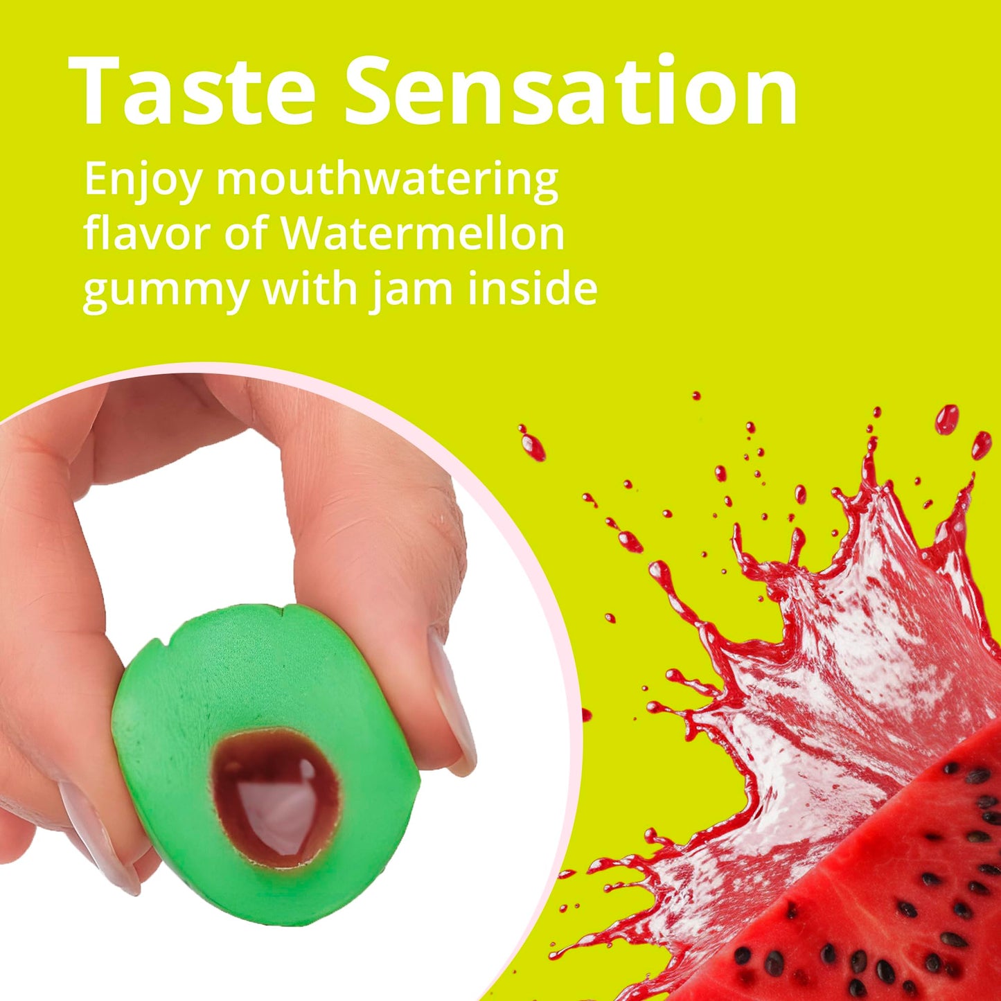 Gummy Candies Filled with Jam, Strawberry, Watermelon, Crazy Eye packaging Design - 5 pcs