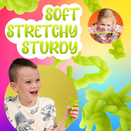 Monkey Noodles - 10 Stretchy Sensory Toys for Kids and Toddlers - Autism Sensory Products - Stretchy String - Party Favors for Kids - Treasure Box Toy for Classroom - Easter Fillers - Yellow