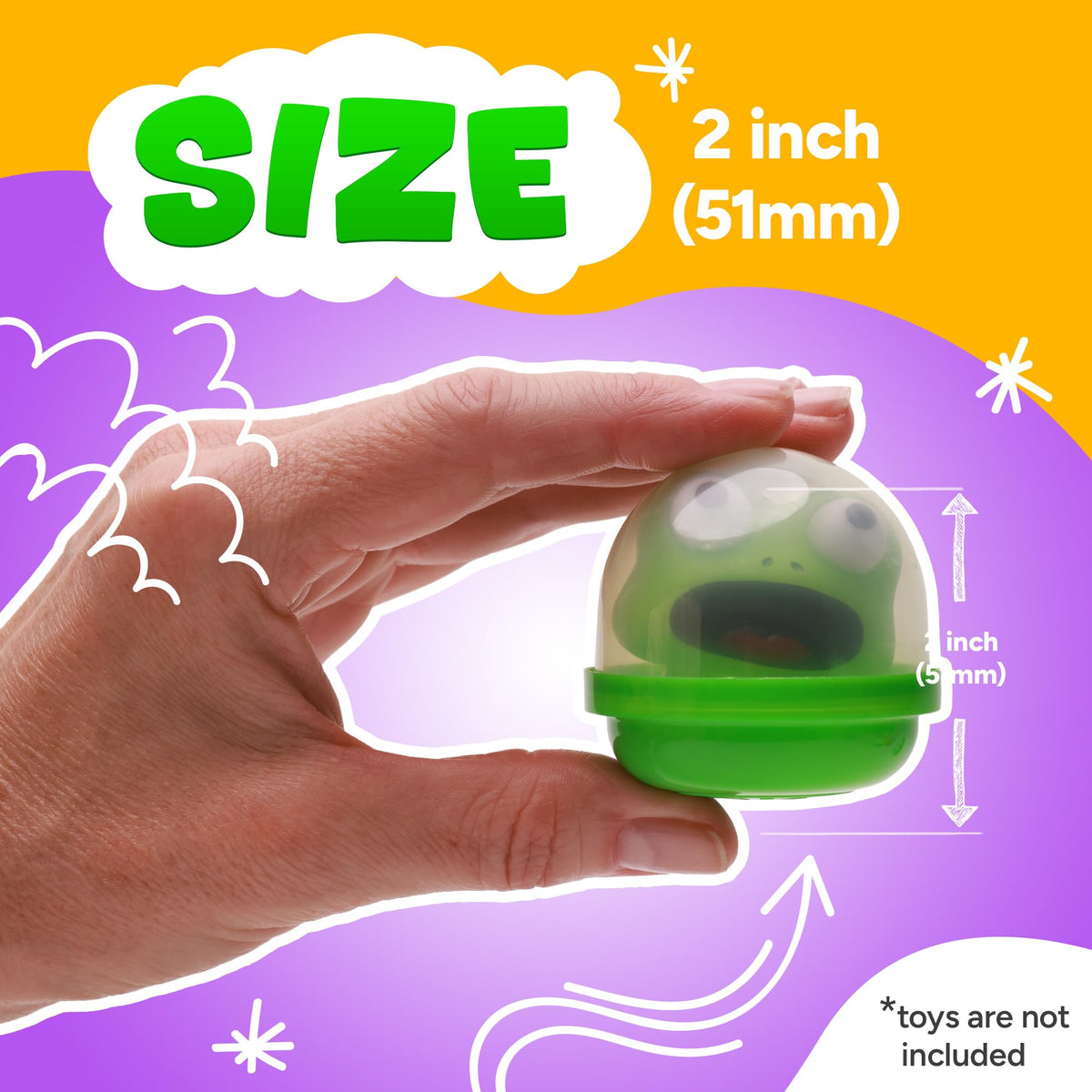 Capsule Vending Machine Translucent Green Acorn Capsules Empty 50 pcs 2 inch - Gumball Machine Capsules Bulk Party Favors DIY Containers - Easter Basket Stuffers Gifts Pinata Stuffers