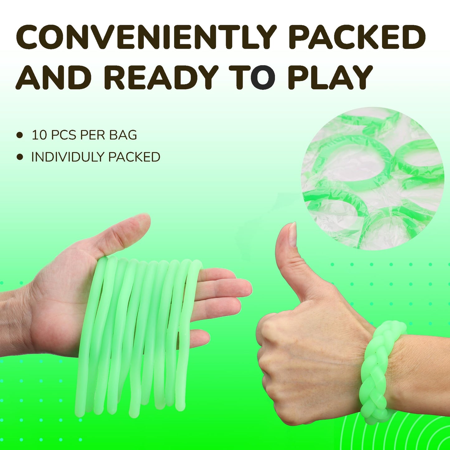 10 Pcs Fluorescent Monkey Noodles Fidget Toy Pack - Kids Party Favors Bulk Stretchy Toys - Fidget Noodles Tactile Sensory Toys