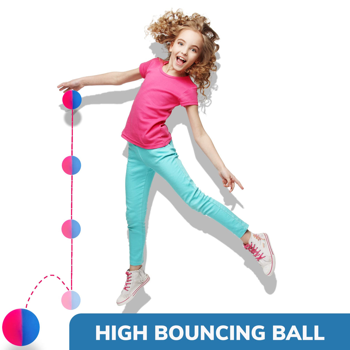 Entervending Bouncy Balls - Huge Rubber Balls for Kids (Pack of 12) - 3 Inches Jumbo ICY Bounce Balls - Large Bouncy Ball - Bouncy Balls Party Favors for Kids
