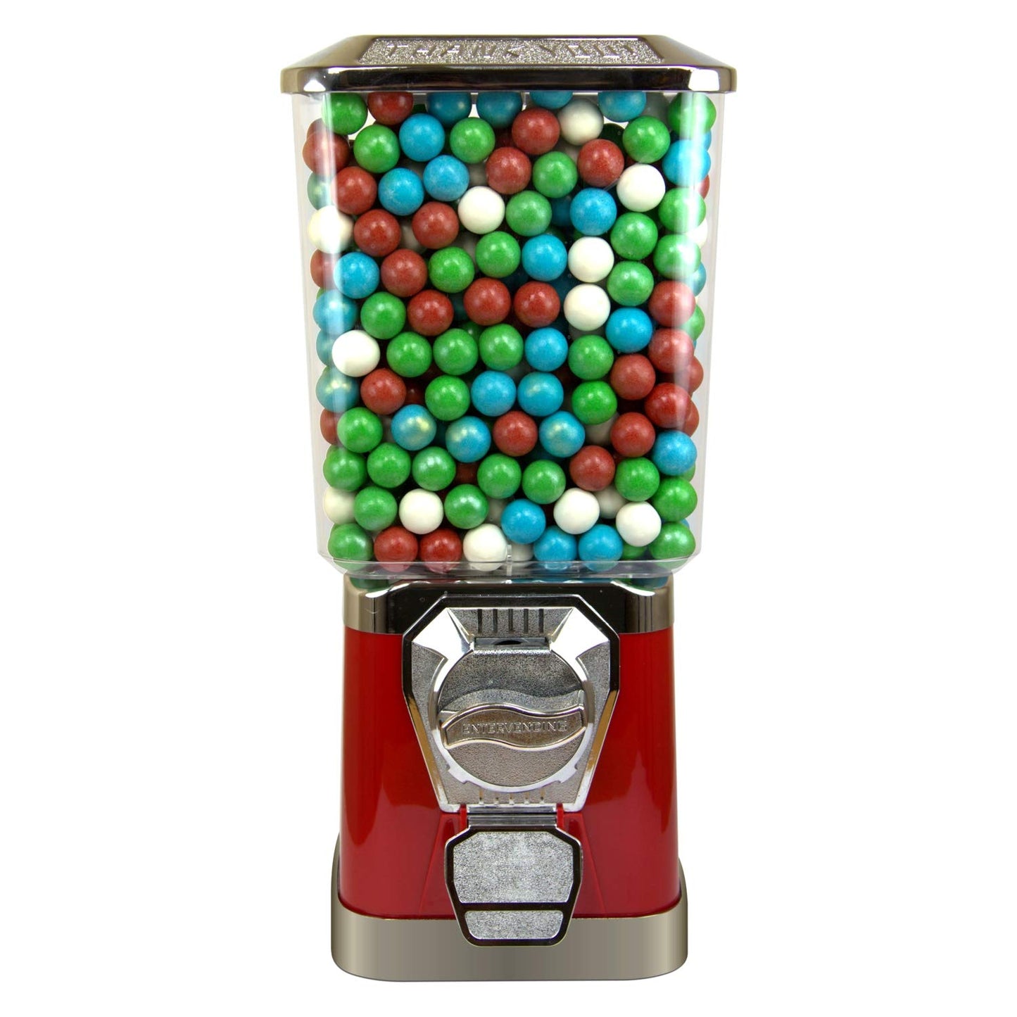 Gumball Machine - Bouncy Balls Vending Machine - Toys Vending Machine - Capsule Vending Machine - Red Body Square Bank - Without Stand (Red)