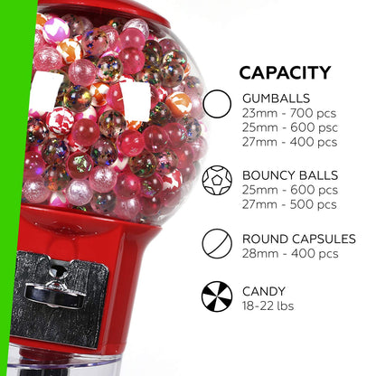 27” Blue Home Vending Machine - Candy Dispenser - Bubble Gum Machine for Kids - Bubblegum Machine - Gum Ball Machine Without Stand