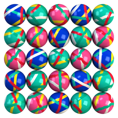 1.3 Inch Small Bouncy Balls - 50 Pcs Color Stripes Rubber Balls for Kids - Bouncy Balls Party Favors for Kids - Small Bouncy Balls Bulk