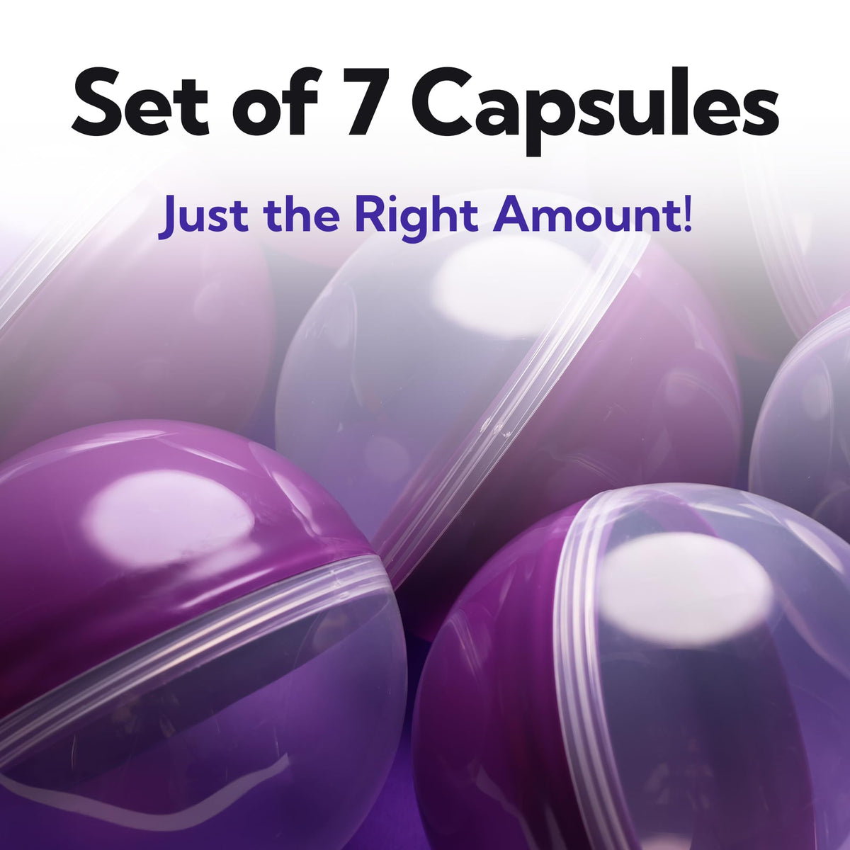Claw Machine Capsules Translucent Purple Plastic Sphere Party Favor Containers Round 7 pcs 4.7 inch Jumbo Plastic Christmas Ornaments Extra Large Gift Box Craft Party Supplies Vending Capsules