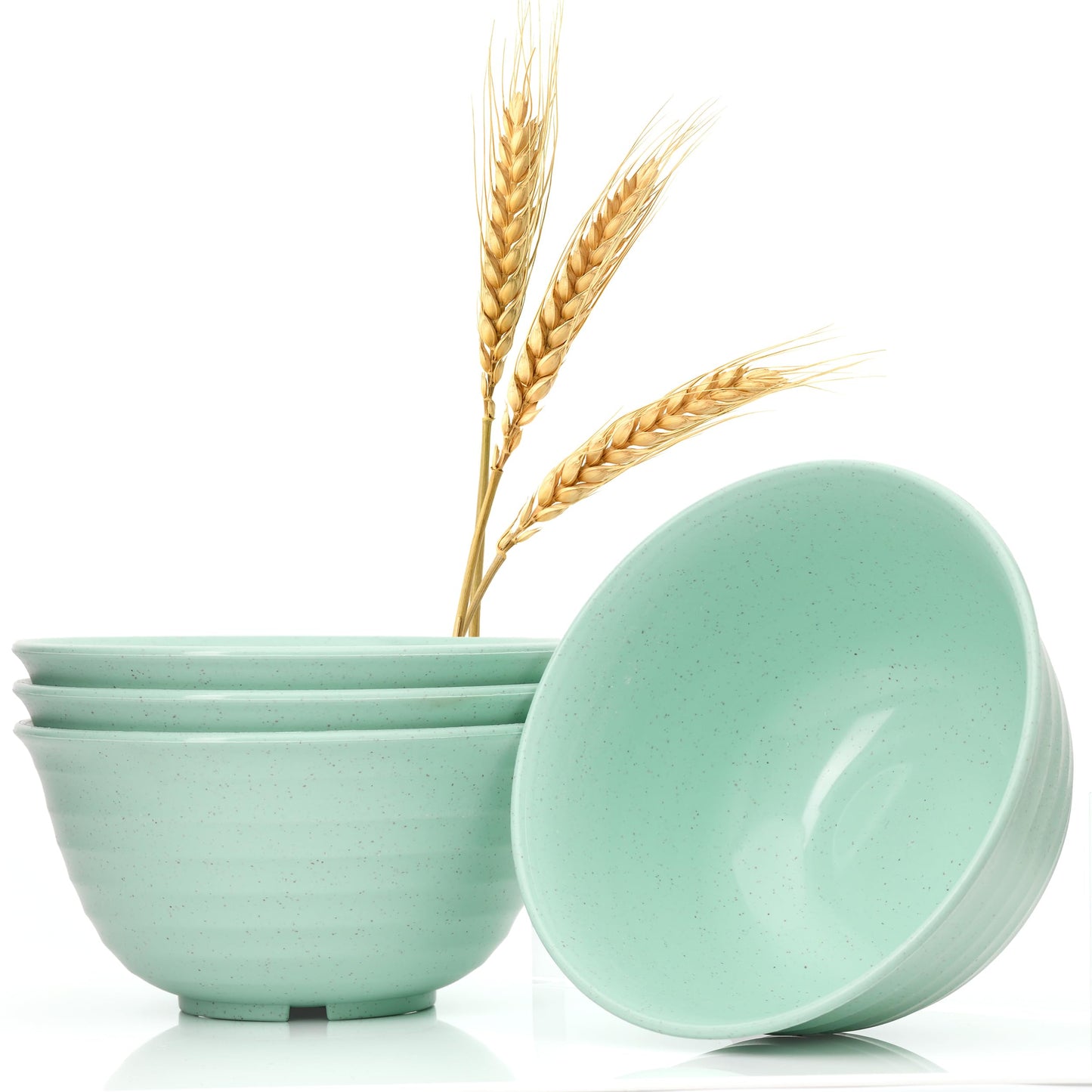 Wheat Straw Large Bowls, Set of 4, Light Weight & Reusable, 4 Colors, Dishwasher & Microwave Safe