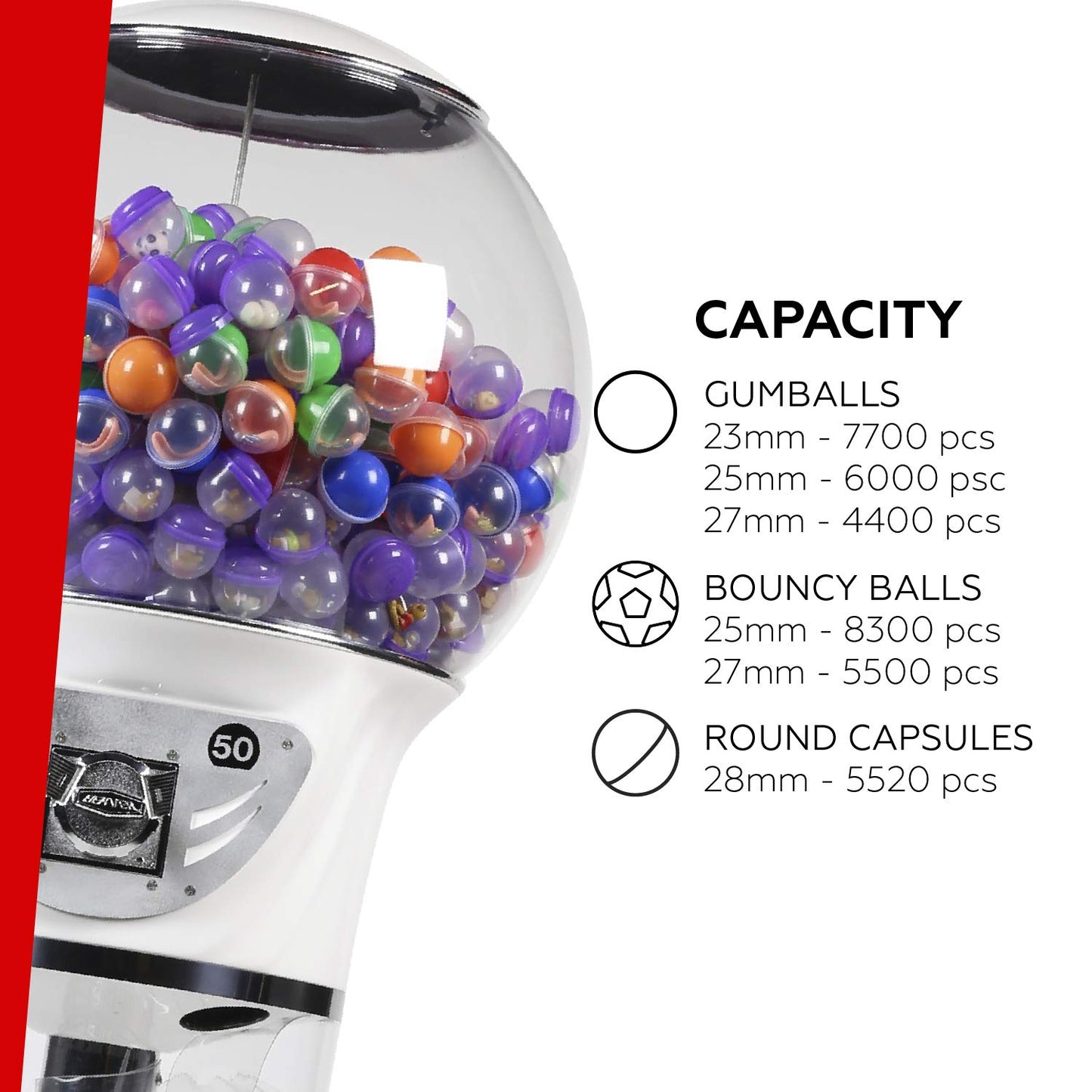 Spiral Gumball Machine Giant 5`6"  for $0.25. Great for 1” Gumballs, Toys in Round Capsules, Bouncy Balls.