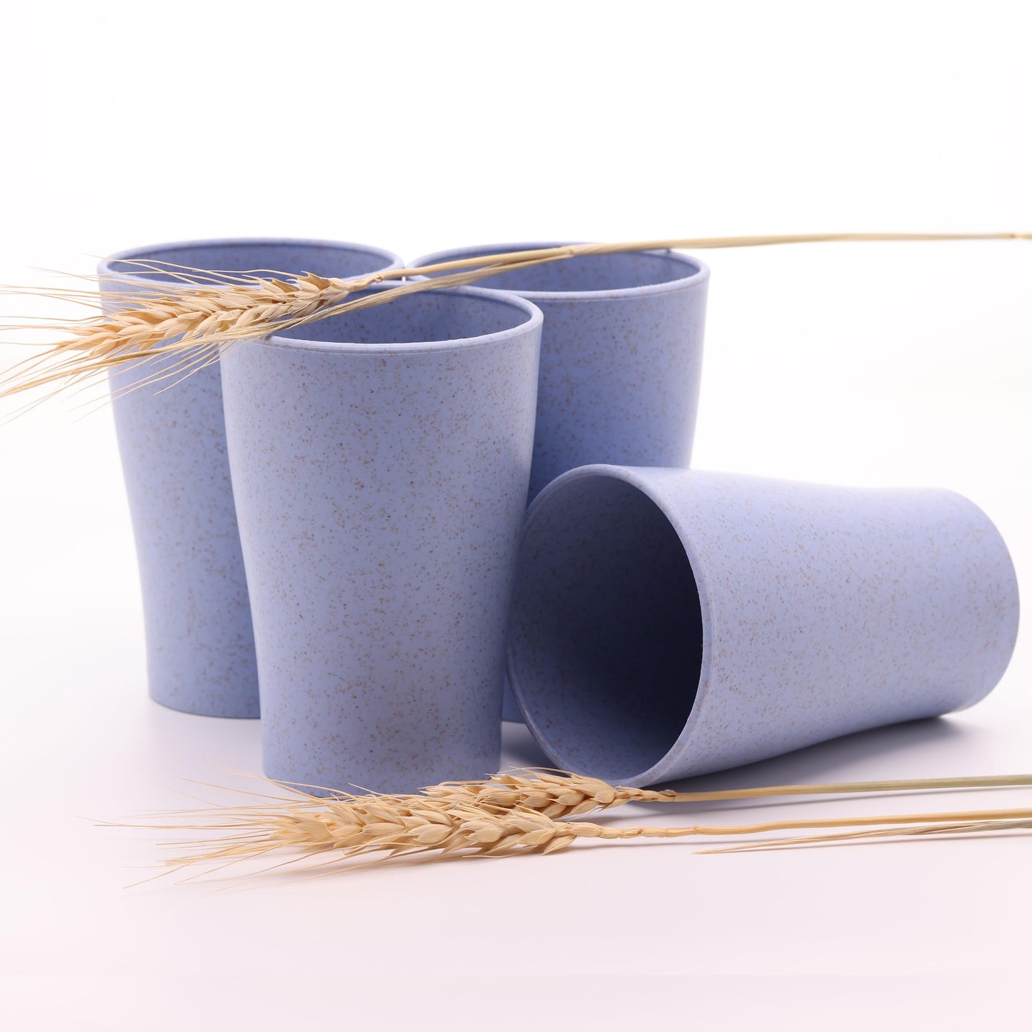 Wheat Straw Cups Set of 4 PCS - Lightweight Wheat Straw Fiber Drinking Glasses - Microwave & Dishwasher Safe - Wheat Straw Dinnerware Sets