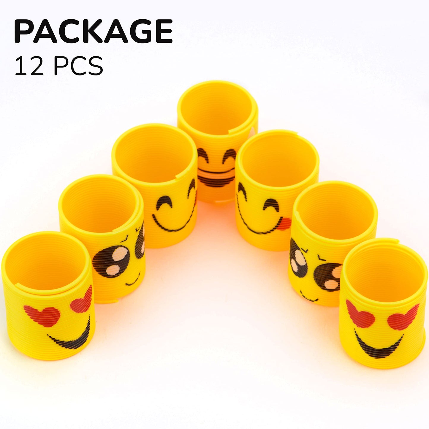 Coil Spring Toy Party Favors for Kids - Emoticon Coil Spring Assortment - Coil Bulk Toys 1.4-12 Pcs - Emoji Mini Toys - Mini Coil for Goody Bags