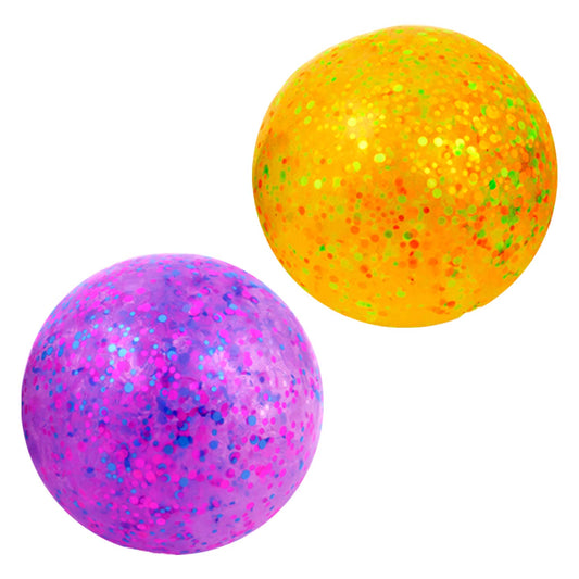 Random Colors Confetti Squeeze Balls - 2.75 Inch Gel Stress Balls for Kids - Stress Relief Toys - Anti Stress Ball Pack - Fidget Squishy Ball