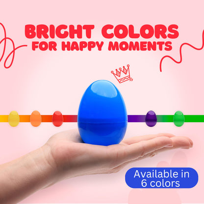 Easter Eggs 3” - Bright Fillable Easter Eggs – 12 pcs - Easter Basket Stuffers - Empty Large Enough to Hold Toy and Candy - Plastic Easter Egg Filler Bulk - Egg Hunt Kids Surprise