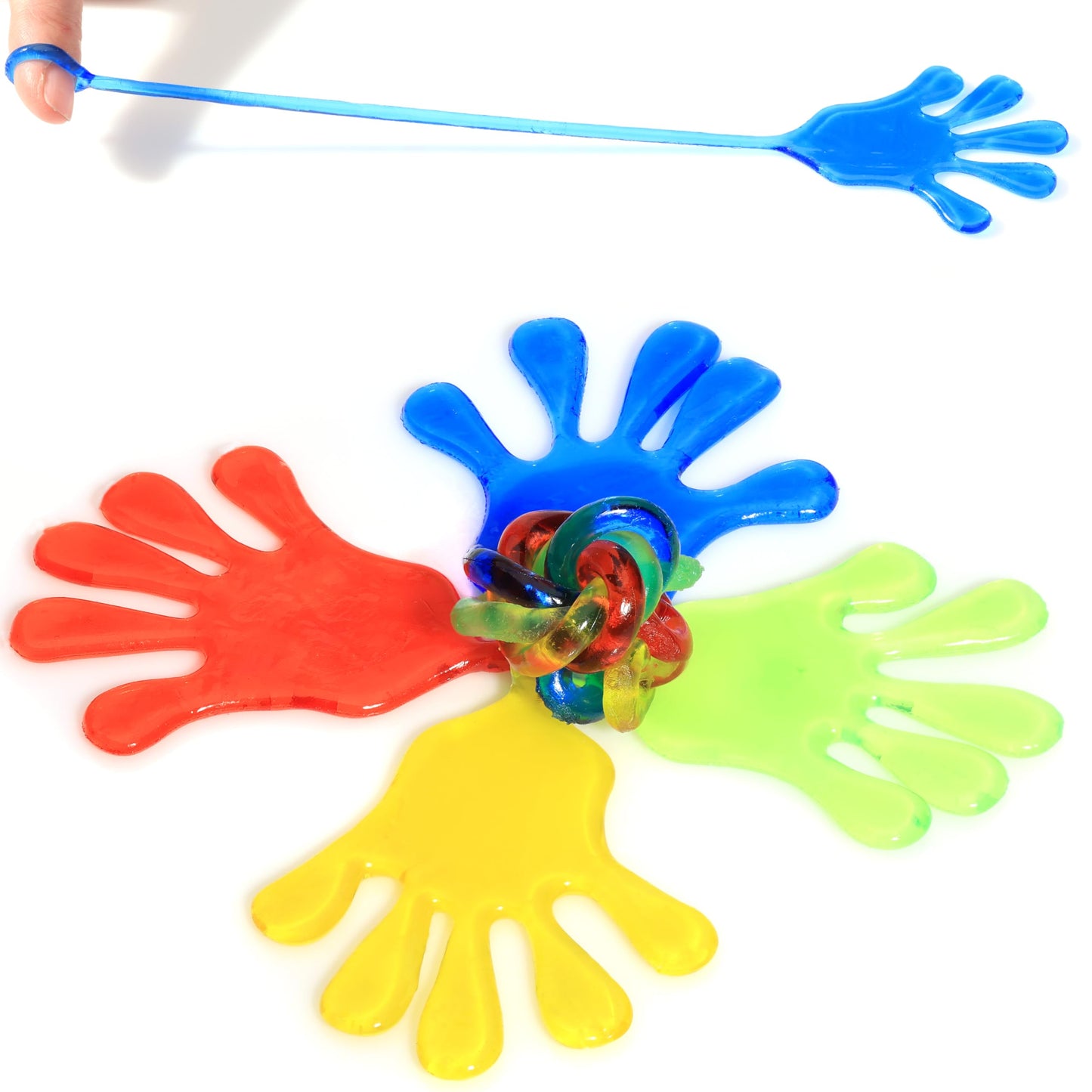 Sticky Hands for Kids - Slappy Hands - Stretchy Toys - 7 Inch Sticky Hand - Sensory Toys - Party Favors for Kids - Easter Toys