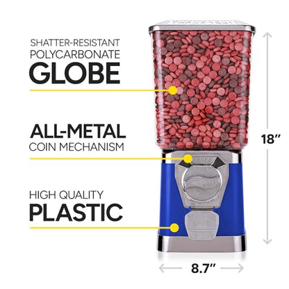 Gumball Machine - Bouncy Balls Vending Machine - Toys Vending Machine - Capsule Vending Machine - Blue Body Square Bank - Without Stand (Blue)