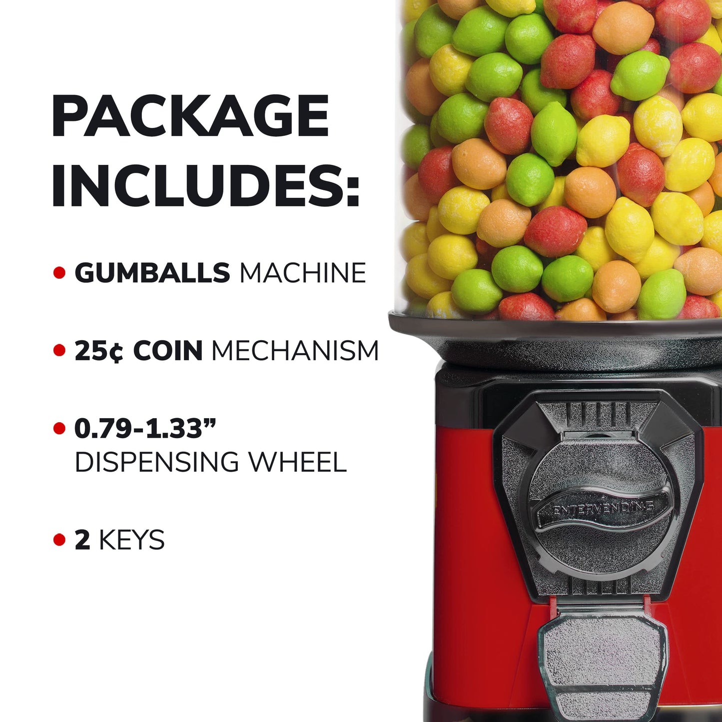 Gumball Machine for Kids - Vending Machine with Cylinder Globe - Bubble Gum Machine for Kids - Home Vending Machine