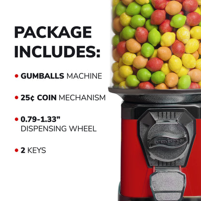 Gumball Machine for Kids - Vending Machine with Cylinder Globe - Bubble Gum Machine for Kids - Home Vending Machine