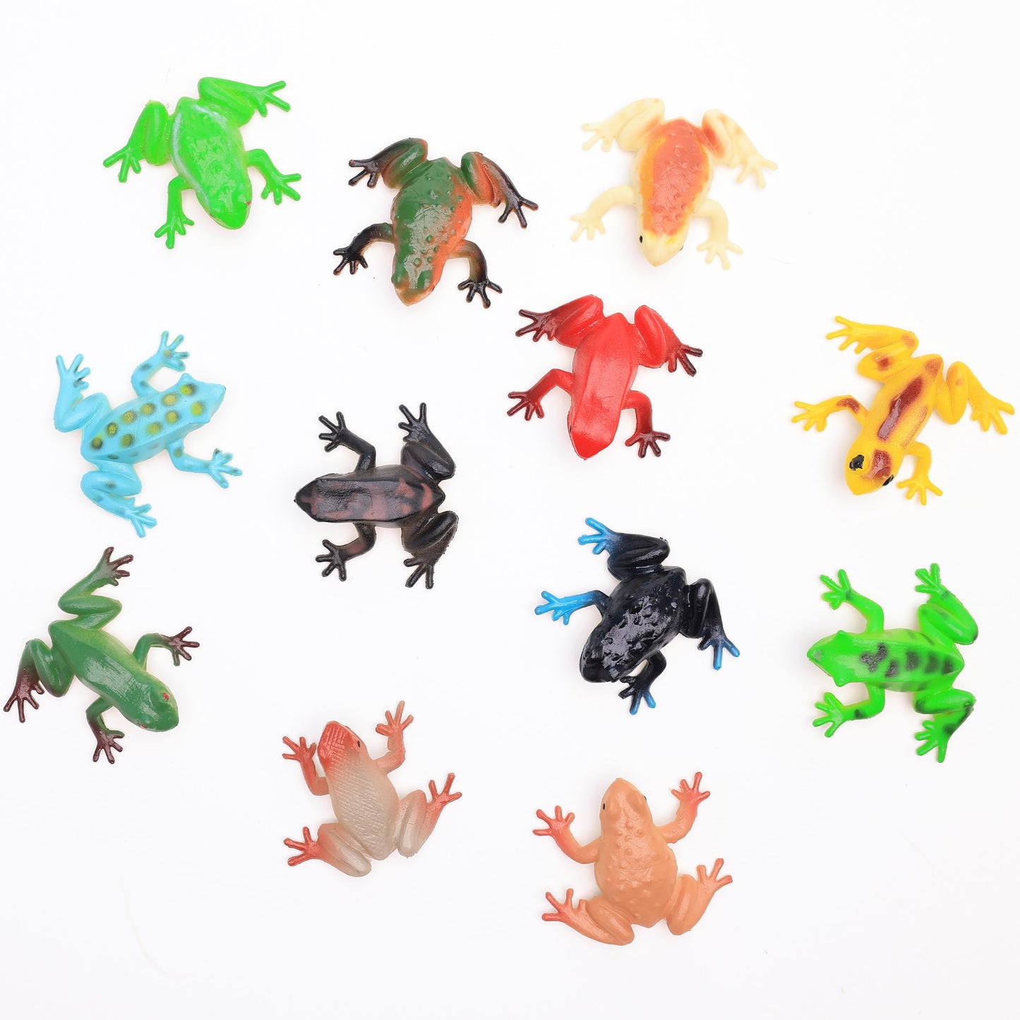 Plastic Frog Toys for Kids Rainforest Woodland Animals, Toy Frogs Set with Realistic Poison Dart Frogs, Miniature Frog Figurines for Kids Party Favors