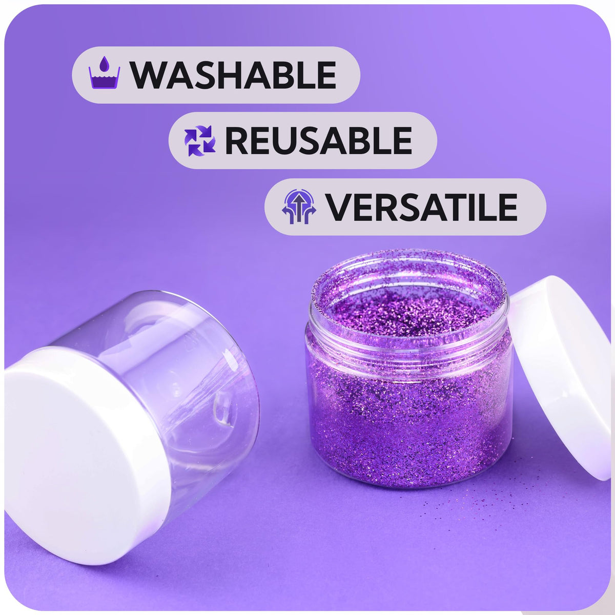 Plastic Jars with Lids - 4 OZ Small Plastic Containers - 18 Pack - Travel Cosmetic Containers for Creams - Leak Proof Clear Jar