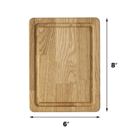 Cutting Board - 8x6 Inches Small Wood Cutting Board - Oak Cutting Board - Real Wood Cutting Board - Chopping Board for Kitchen