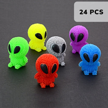 Mini Alien Toys Bulk 1.75 Inch - Easter Egg Fillers - Funny Squishy Toys for Party Favors, Goody Bags, Classroom Prizes Variation