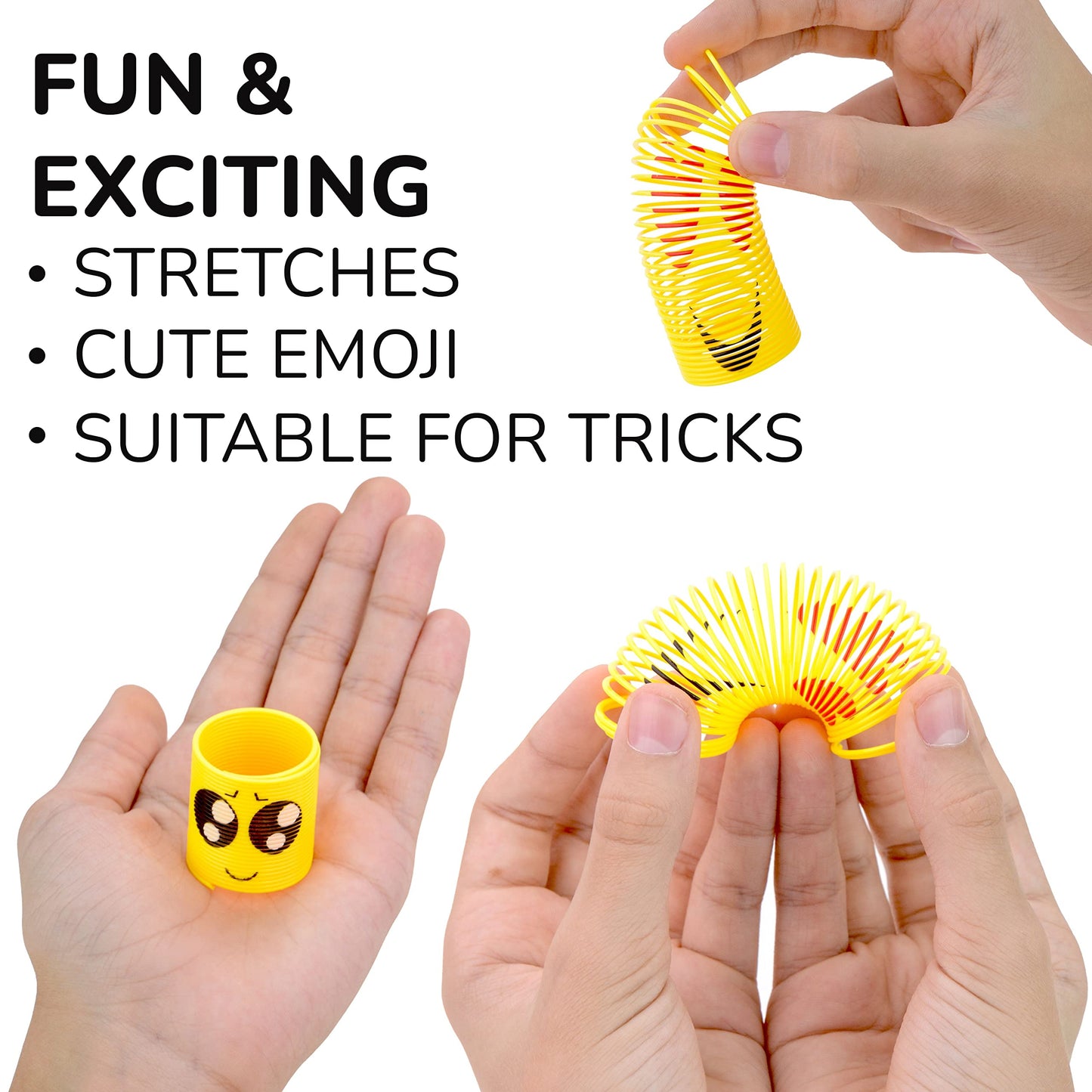 Coil Spring Toy Party Favors for Kids - Emoticon Coil Spring Assortment - Coil Bulk Toys 1.4-12 Pcs - Emoji Mini Toys - Mini Coil for Goody Bags