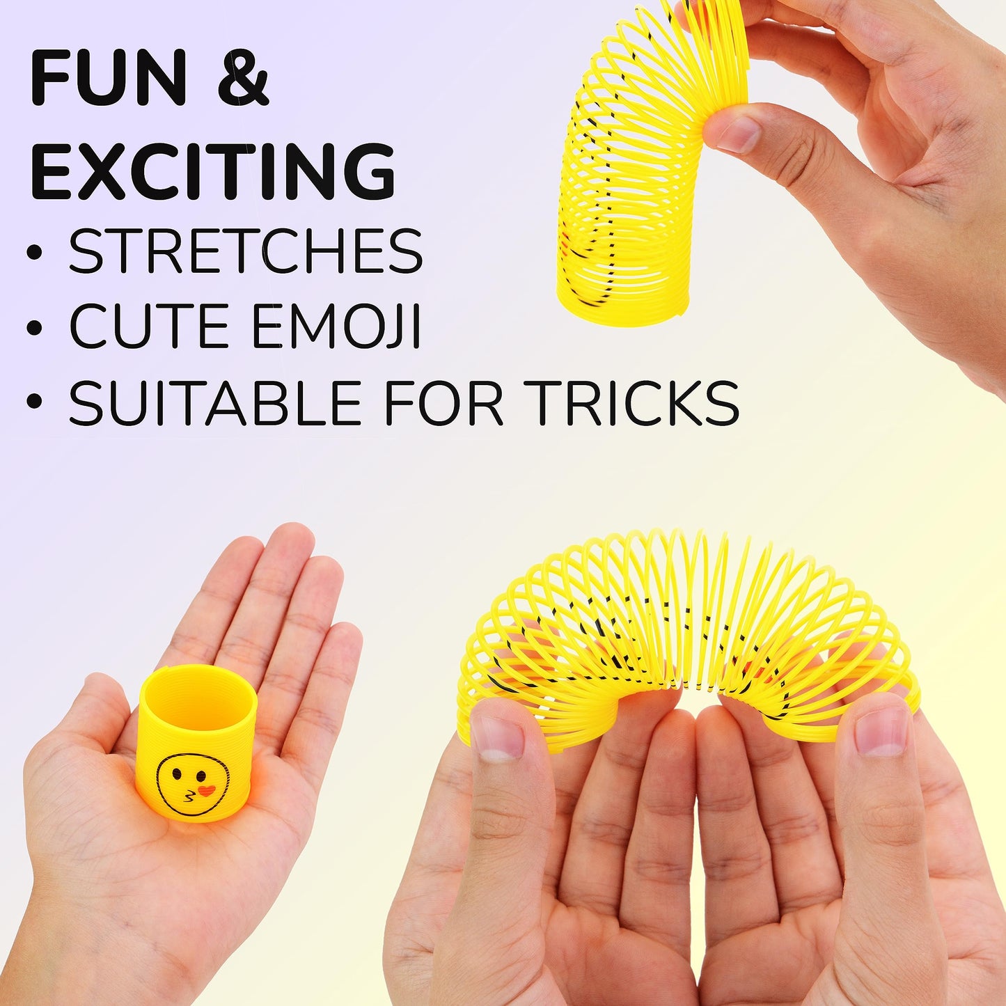 Coil Spring Toy Party Favors for Kids - Emoticon Coil Spring Assortment - Coil Bulk Toys 1.4-12 Pcs - Emoji Mini Toys - Mini Coil for Goody Bags