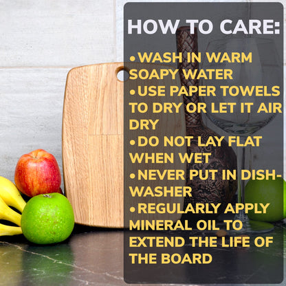 8x6 Inches Small Wood Cutting Board - Oak Cutting Board - Real Wood Cutting Board - Chopping Board for Kitchen - Edge Grain Oak Wood Board