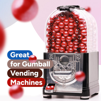 Shimmer Gumballs for Gumball Machine Pearl Assorted Candy - Fruit Flavored Gum 190 pcs 15 oz Chewing Gum - Nostalgic Bubble Gum for Kids, Party Favors Easter Basket Sweet Treats, 16mm (0.62 inch) (Cherry)