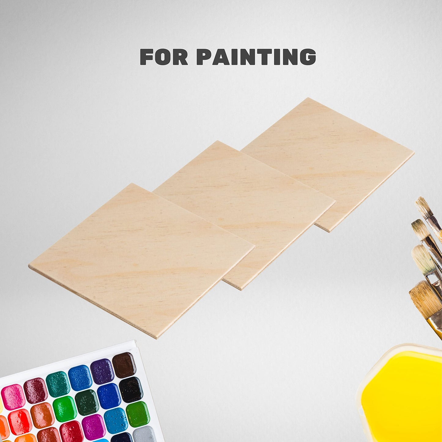 4x4 Plywood Squares - 12 Pcs Birch Wood Squares - 4 Inch Tiles - Thin Wood for Wood Burning Projects - Crafting Plywood Wooden Pieces to Paint