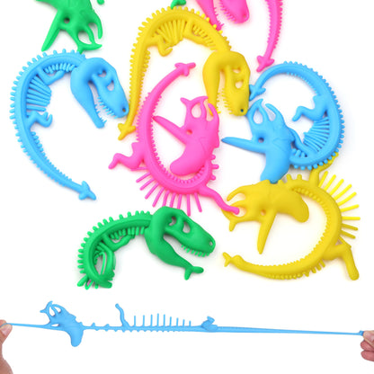 Dinosaur Toys - Stretchy Strings Fidget Toy for Kids - 9” Fun and Colorful Sensory Toys for Stress Relief