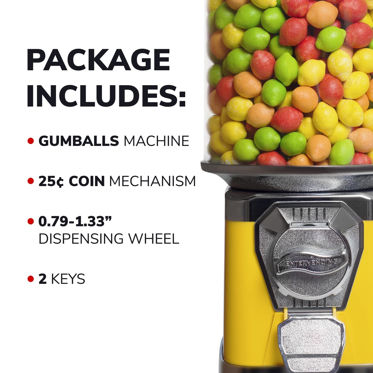 Gumball Machine for Kids - Vending Machine with Cylinder Globe - Bubble Gum Machine for Kids - Home Vending Machine