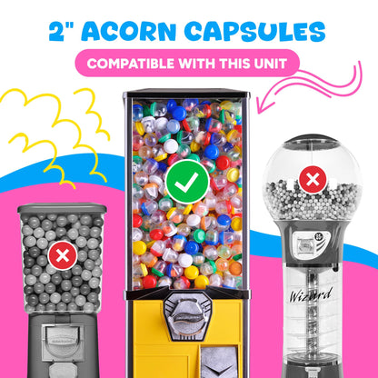Capsule Vending Machine Translucent Blue Acorn Capsules Empty 50 pcs 2 inch - Gumball Machine Capsules Bulk Party Favors DIY Containers - Easter Basket Stuffers Gifts Pinata Stuffers