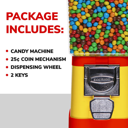Candy Dispenser - Home Vending Machine - Red and Yellow Candy Vending Machine Without Stand Nuts Pet Food Vending Dispenser