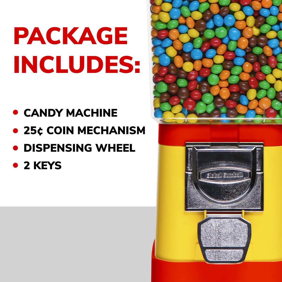 Candy Dispenser - Home Vending Machine - Red and Yellow Candy Vending Machine Without Stand Nuts Pet Food Vending Dispenser