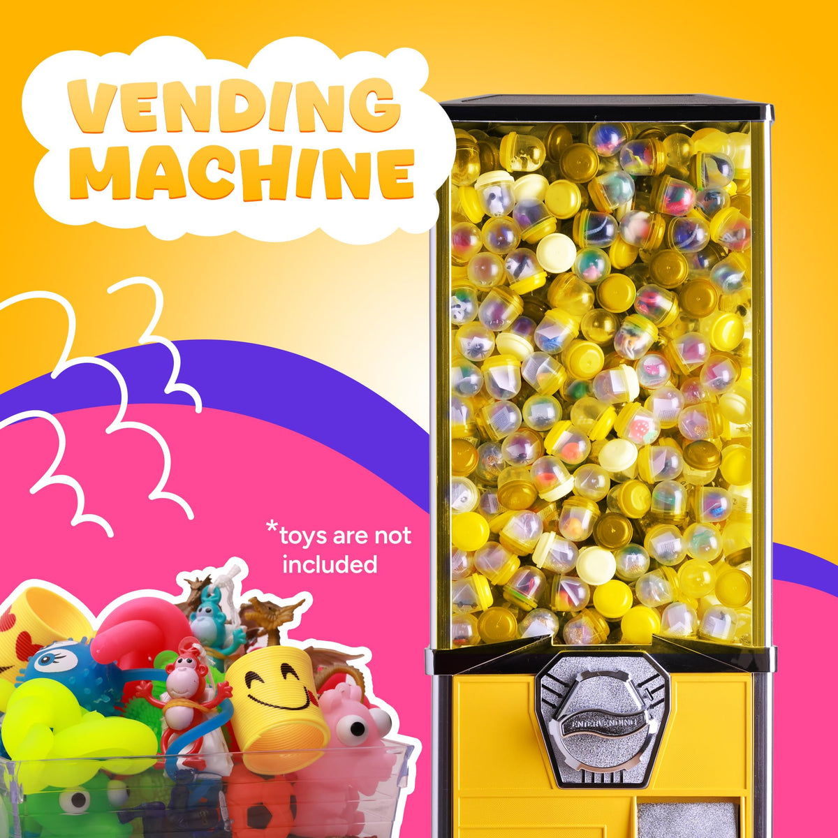 Capsule Vending Machine Translucent Yellow Acorn Capsules Empty 50 pcs 2 inch - Gumball Machine Capsules Bulk Party Favors DIY Containers - Easter Basket Stuffers Gifts Pinata Stuffers