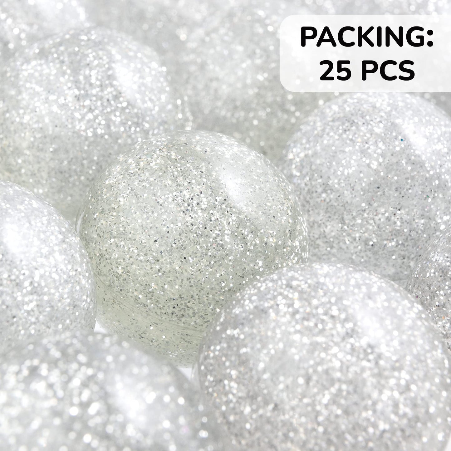 Bouncy Balls - Rubber Balls for Kids - Single Color Glitter Bounce Balls - 25 Pcs Large Bouncy Ball 45 mm - Super Ball Vending Machine Toys