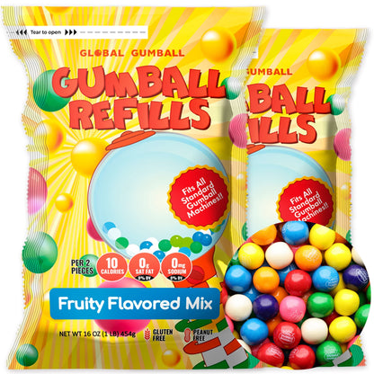 Mini Gumballs 0.5 inch (13mm) - 2 LB - Double Bubble Gumballs