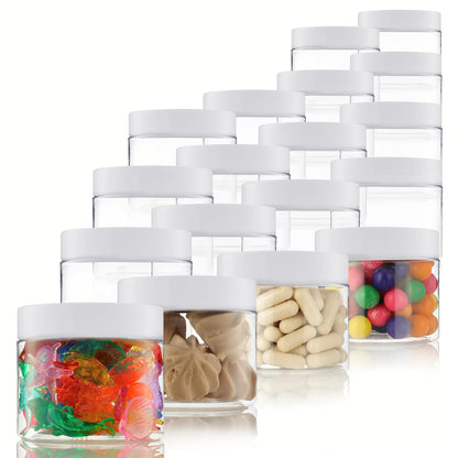 Plastic Jars with Lids - 5 OZ Small Plastic Containers - Travel Cosmetic Containers for Creams - Leak Proof Clear Jar