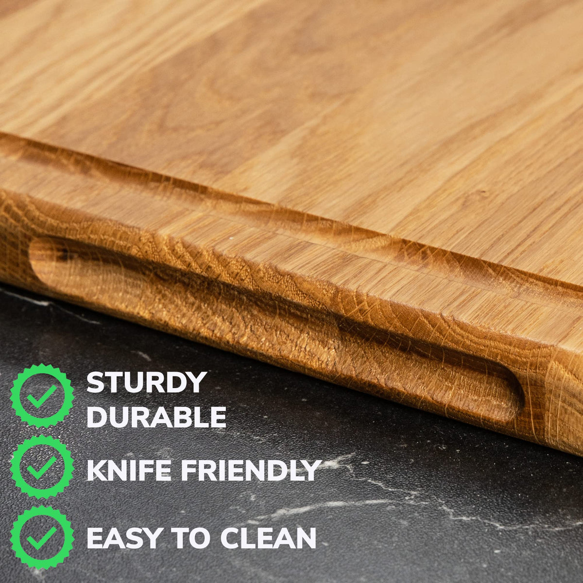 16x12 Inches Large Wood Cutting Board - Oak Cutting Board with Juice Groove - Steak Board - Fruit Cutting Board - Real Wood Cutting Board