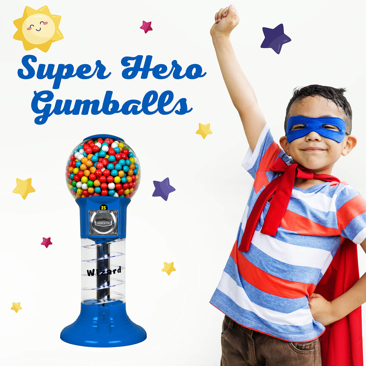 27” Blue Home Vending Machine - Candy Dispenser - Bubble Gum Machine for Kids - Bubblegum Machine - Gum Ball Machine Without Stand