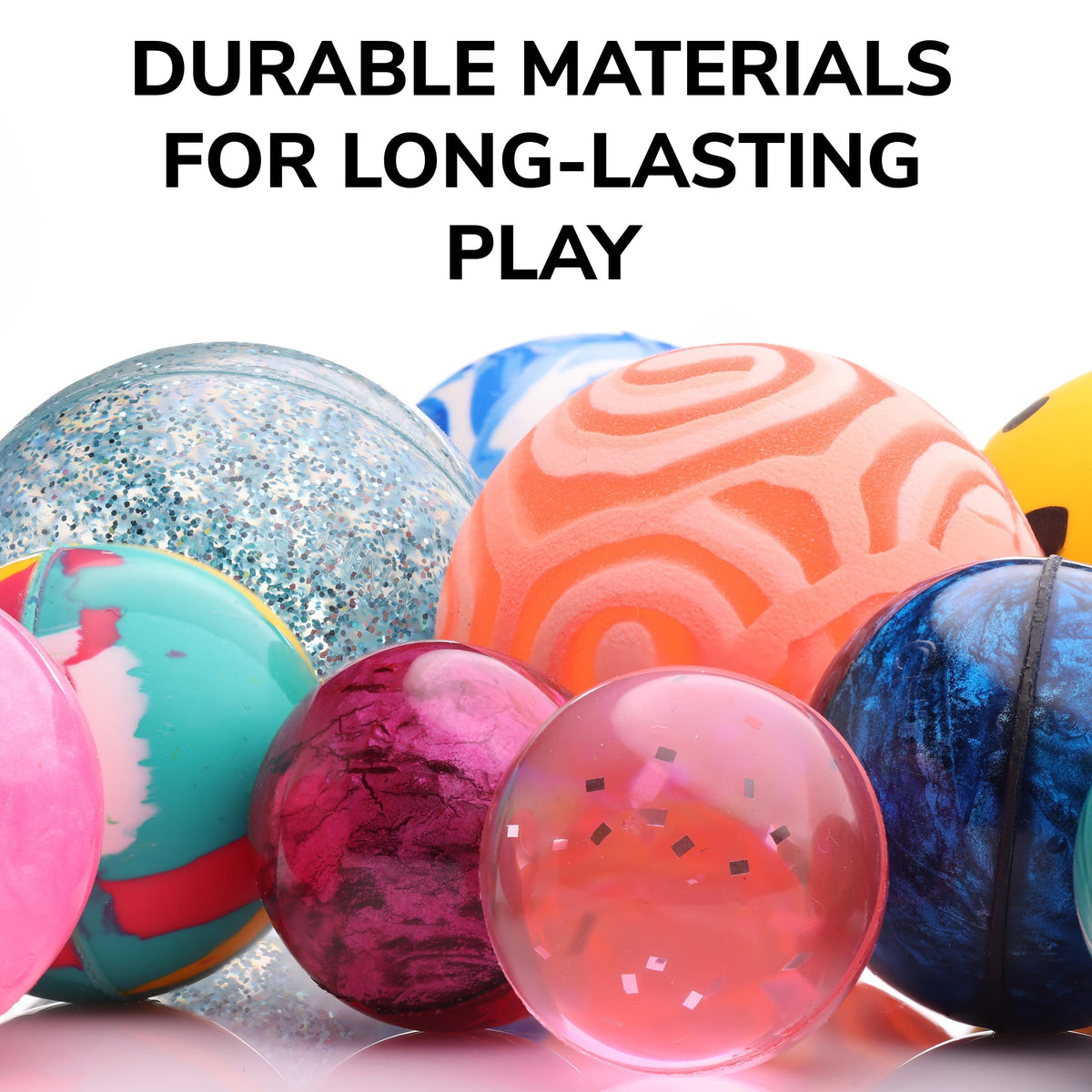 Bouncy Balls - 20 pcs Mega Mix Bouncing Balls Assorted Pack - 4 Sizes: 60mm, 45mm, 32mm and 25mm - Bouncy Balls for Kids - Bouncy Ball Toys for Capsule Vending Machine - Party Favors