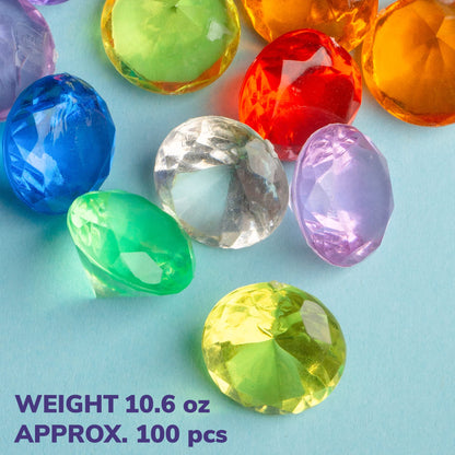 Acrylic Gems - 10.6 OZ (300 g) Jewels - Assorted Color Plastic Gemstones - Table Scatters Crystals - Aquarium Jewels Decor