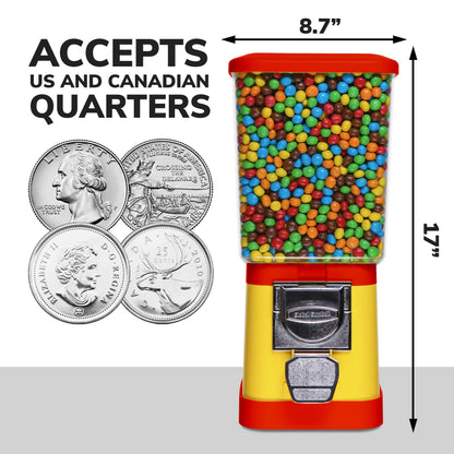 Candy Dispenser - Home Vending Machine - Red and Yellow Candy Vending Machine Without Stand Nuts Pet Food Vending Dispenser