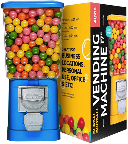 Blue Home Vending Machine - Bubble Gum Machine for Kids - Gumball Machine Bank - Coin Gumball Machine - Gift Kid Gum Ball Machine Without Stand