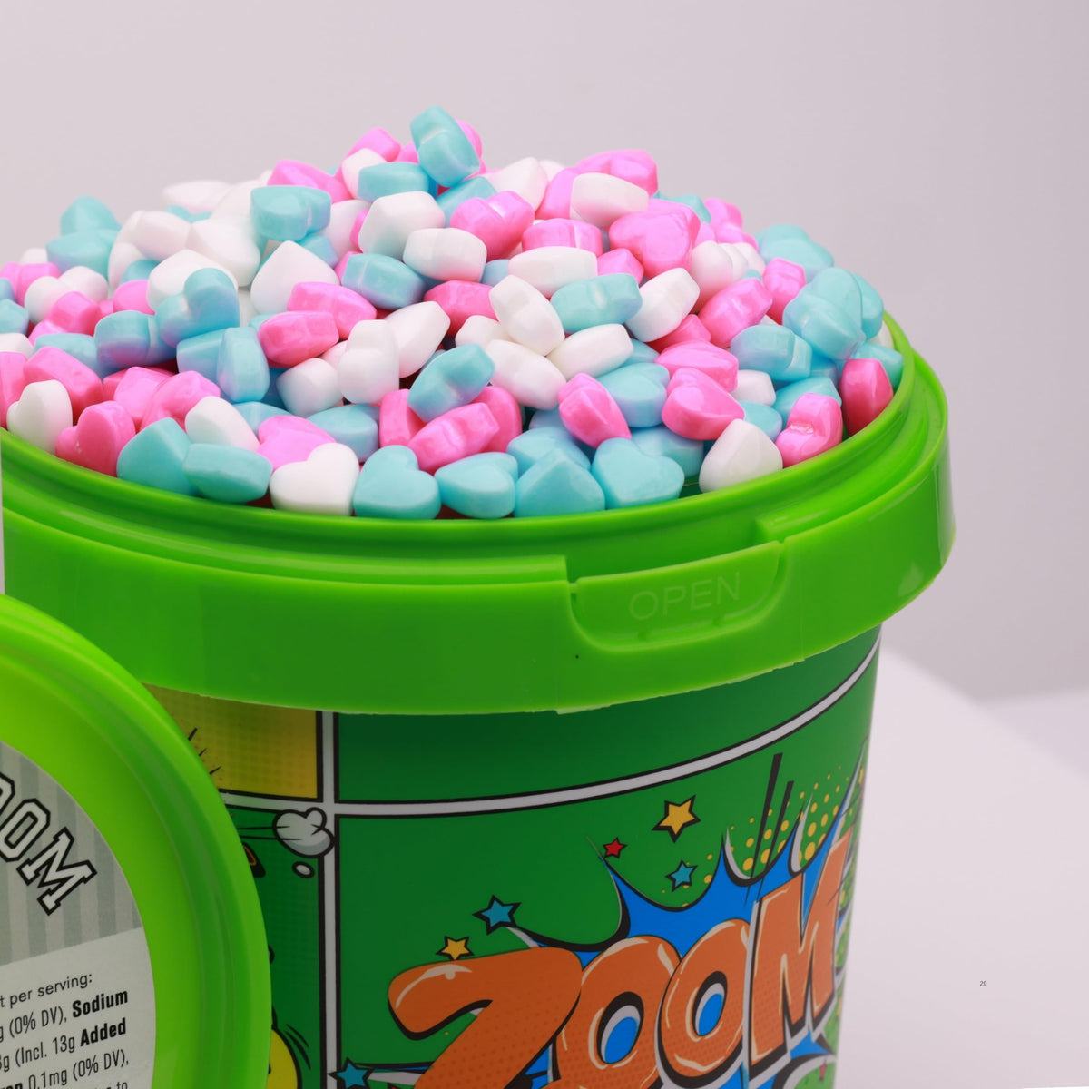 Hearts Candy 2170 pcs 1.7 lb per Bucket - Runts Candy Love Valentines Day Hard Candy Bulk for Party Favors, Goody Bags, Vending Machine, Cake Decorations, Pinata & Gumball Machine Refills