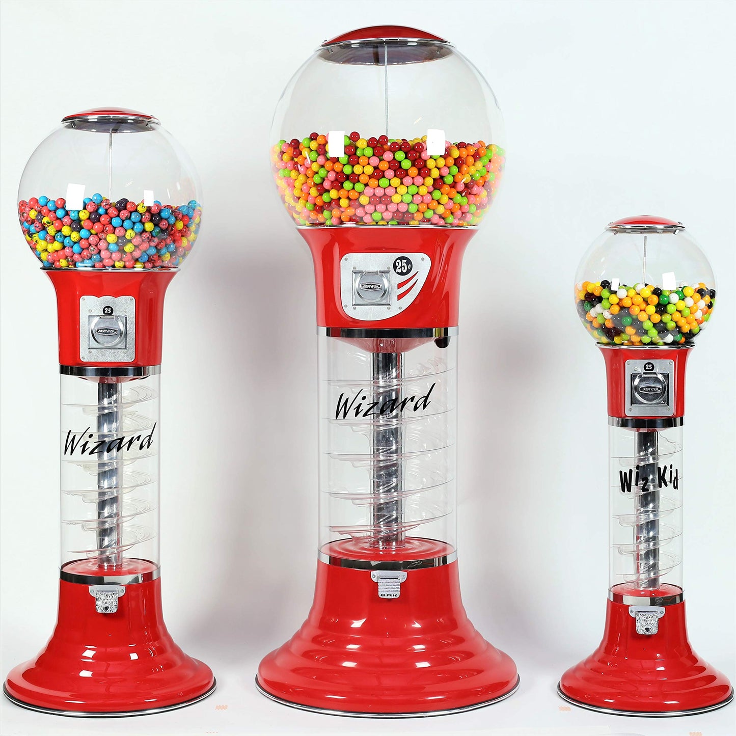 Spiral Gumball Machine Giant 5`6"  for $0.25. Great for 1” Gumballs, Toys in Round Capsules, Bouncy Balls.