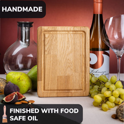 Cutting Board - 8x6 Inches Small Wood Cutting Board - Oak Cutting Board - Real Wood Cutting Board - Chopping Board for Kitchen