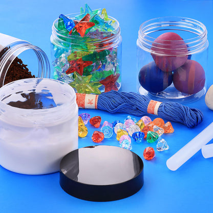 Cosmetic Plastic Jars with Liners and Lids - 2 oz Small Travel Jars - 24 Pack Clear Plastic Containers for Cream Makeup Lotion - Leak Proof