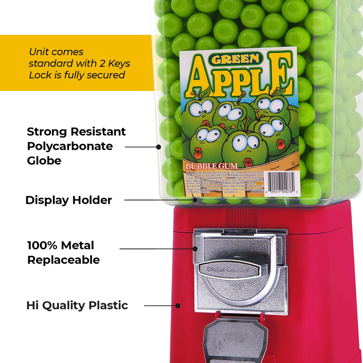Green Home Vending Machine - Bubble Gum Machine for Kids - Gumball Machine Bank - Coin Gumball Machine - Gift Kid Gum Ball Machine Without Stand