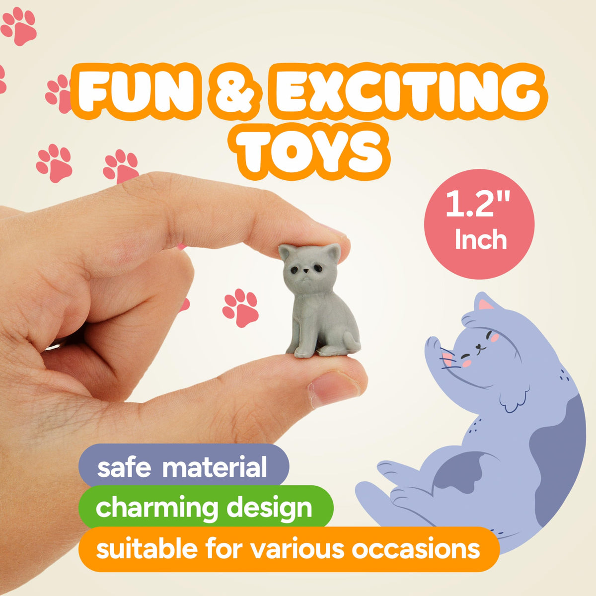 Tiny Dog and Cat Figurines for Kids - Small Animals Toys in Gift Box - Little Pet Toys - Tiny Plastic Toys for Kids Classroom Prizes - 30Pcs - Easter Gifts for Kids