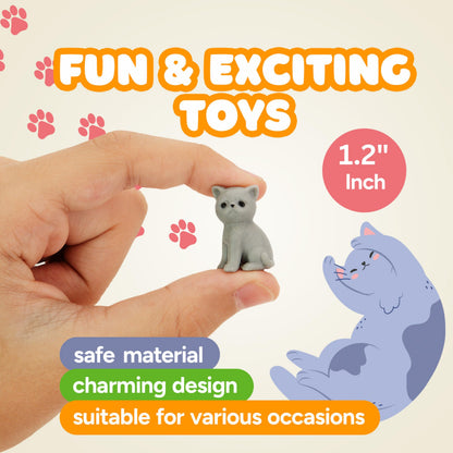 Tiny Dog and Cat Figurines for Kids - Small Animals Toys in Gift Box - Little Pet Toys - Tiny Plastic Toys for Kids Classroom Prizes - 30Pcs - Easter Gifts for Kids